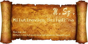 Milutinovics Szilvána névjegykártya